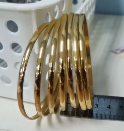 weekly gold plated stainless steel bangles.