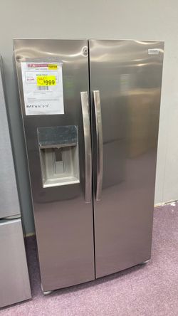 Frigidaire Gallery 22.3-cu ft Counter-Depth 36-in Wide Side-by-Side Refrigerator with Ice Maker Water and Ice Dispenser (Fingerprint Resistant Stainle