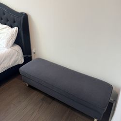 Grey  Bed  Storage Bench,