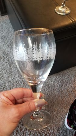 TWO 7 FROSTED GLASS CHRISTMAS NAUGHTY OR NICE MARTINI GLASSES NEW NEVER  USED for Sale in Naperville, IL - OfferUp