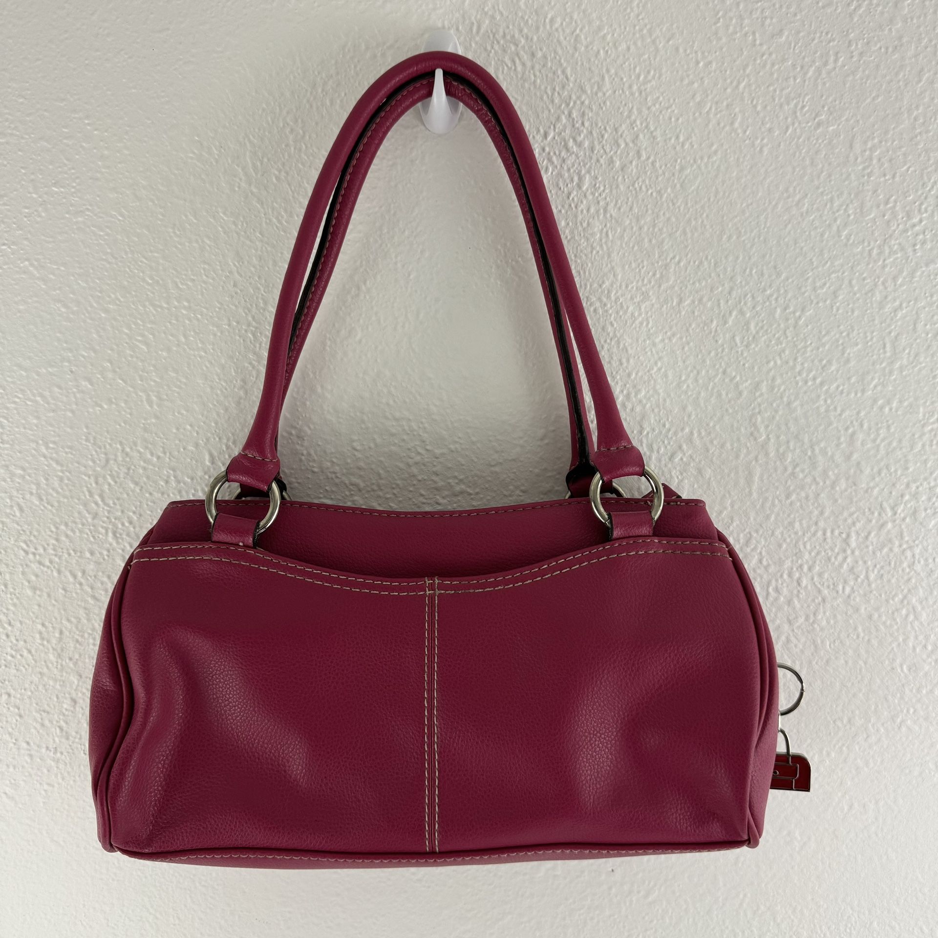 CRAZY HORSE Vintage 90s Y2K Hot Pink Faux Leather Barbiecore Shoulder Bag Purse