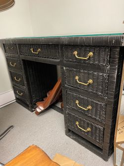 Vintage Wicker Desk