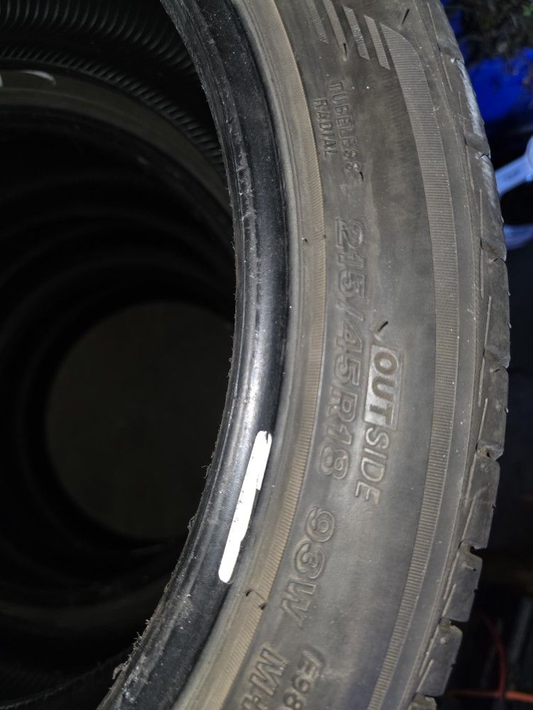 4) bridgestone potenza re980as Snow Tires 215 45 18
