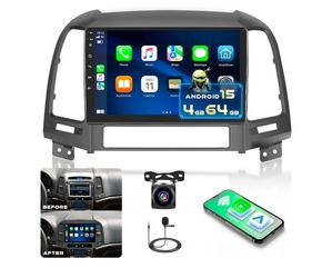 Fuluku]8Core 4+64GB 9"Android 15 Car Radio for Hyundai Santa Fe 2006-2012