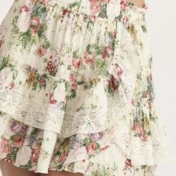 Loveshackfancy Agnessa Skirt Cream Floral