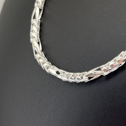 925 Sterling Silver Rounded Franco Figaro Necklace 26” 60.80grams 5mm 161802 2