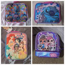 Stitch, Princess,  LOL Lunch Bags Each $15