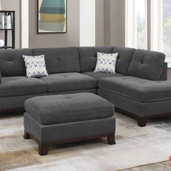 3 Pc Sectional Set With Ottoman
