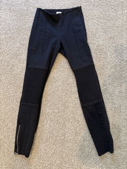 Wilfred Black Moto Pants Size 00 - Ribbed Knee Panels, Ankle Zips
