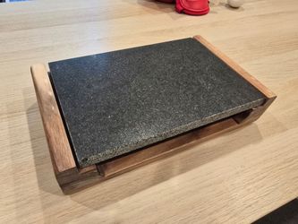 [FREE] Moving Sale - Marble/Stone Serving Platters with Wooden Bases