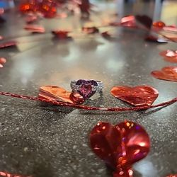 Red Heart Sterling Silver Ring