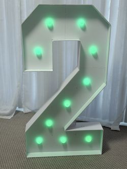 imprsv 4FT Colorful Marquee Numbers, 18 Colors Number 2, Light Up Numbers