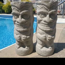2....18inch concrete tiki statues 