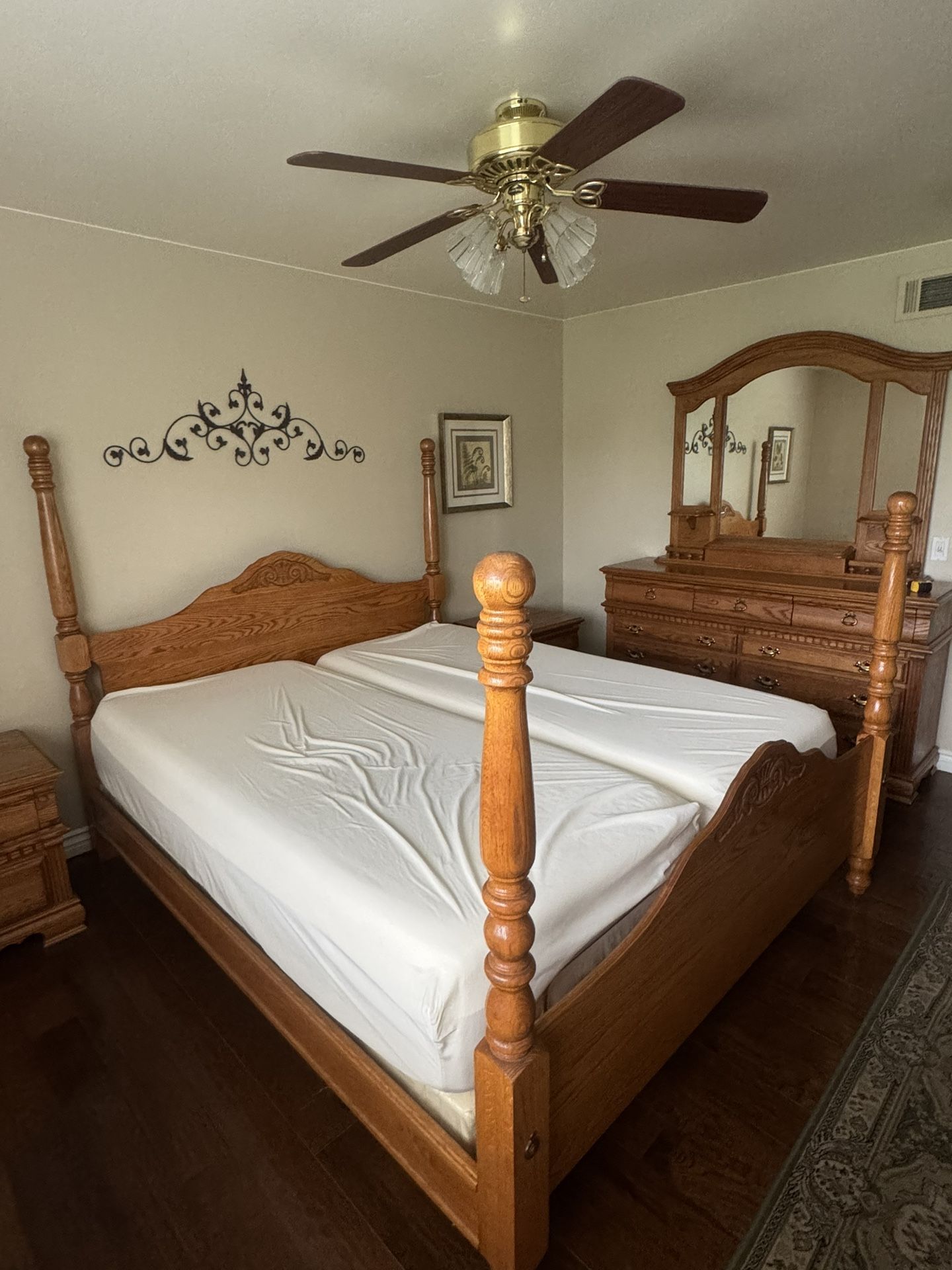 King size Real oak bedroom Furniture