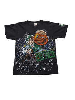 Vintage 1992 Boston Celtics Shattered Backboard Basketball T-Shirt Black Size Medium