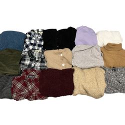 Sweaters, cardigans, and flannels bundle