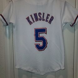 Majestic Mlb Ian Kinsler 5 Texas Rangers Baseball Jersey child 6/7 unisex 

