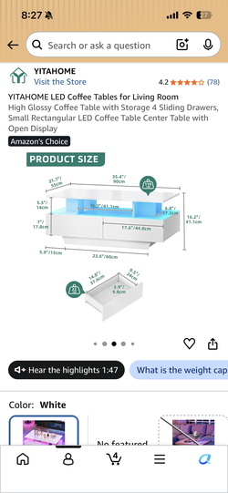 White gloss Coffee table