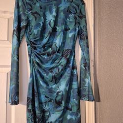 Blue Marbel Butterfly Dress