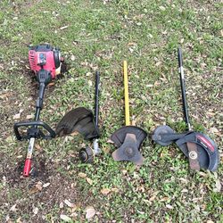 Troy bilt big red power head  4 stroke with 3 attachments weedeater , brush cutter , edger 