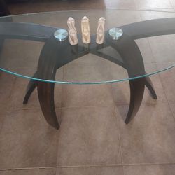 Cool Glass /wood Sofa Or Tv table