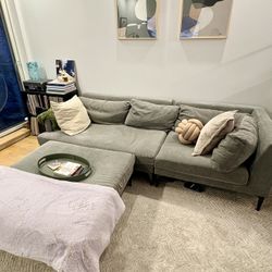 West Elm Andres 3-piece sectional with movable ottoman