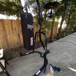 Everlast Dual Station Bag Stand With MMA Bag Lot