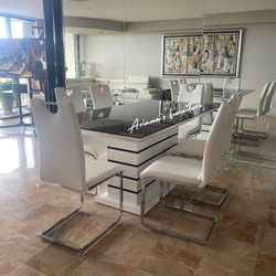 7 Pcs Dining Table Set 71x35