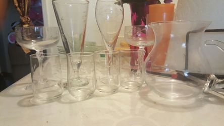 Princess house 8 cups 1 pitcher size 3.36 onz 1000 ml