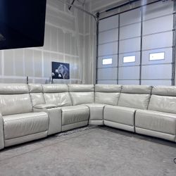 White Pearl Electric Recliners Sectional- Free Delivery 