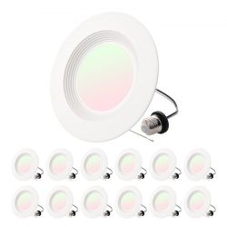 12 Pack LED Recessed Lighting, 5/6 Inch, Retrofit Can Lights, 1050 LM 13W 120V, Selectable 5CCT
