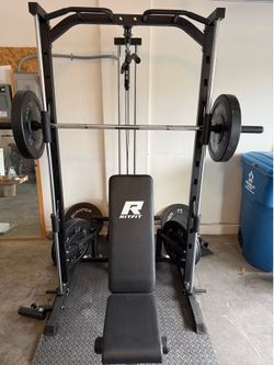 RitFit PSR05 2.0 Multifunctional Smith Machine Power Rack with LAT-Pull Down System