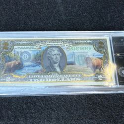$2 Authenticated Uncirculated Yellowstone National Park Note