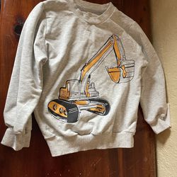 Gray & Yellow Excavator Construction Sweatshirt Size 4T