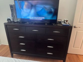 West Elm Dark Brown Wood Dresser with 7 Drawers