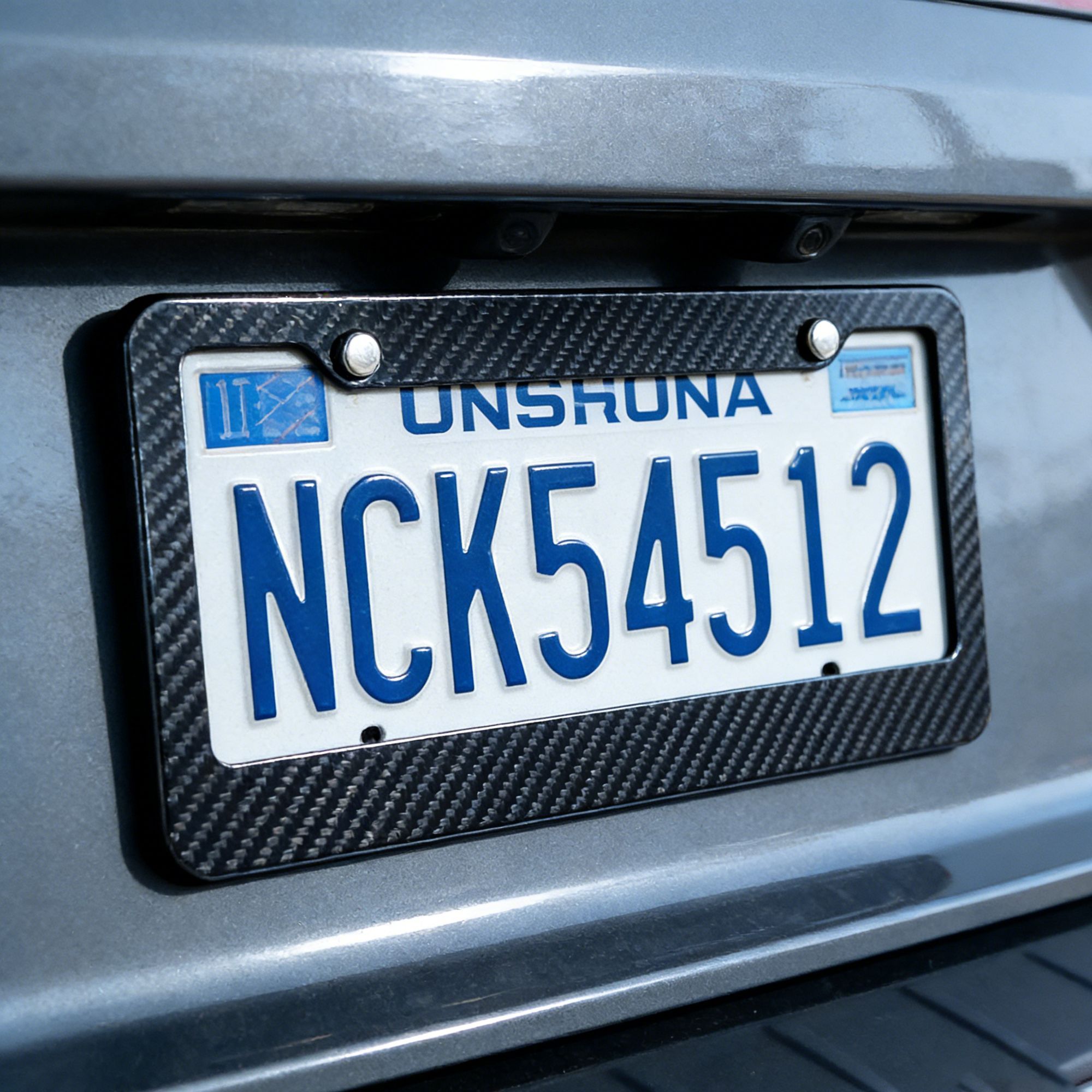 Brand New 1PCS 100% Real Carbon Fiber License Plate Frame Tag Cover Original 3K With Free Caps
