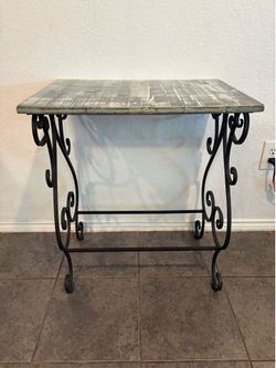 Wrought Iron Table Scrolled Legs