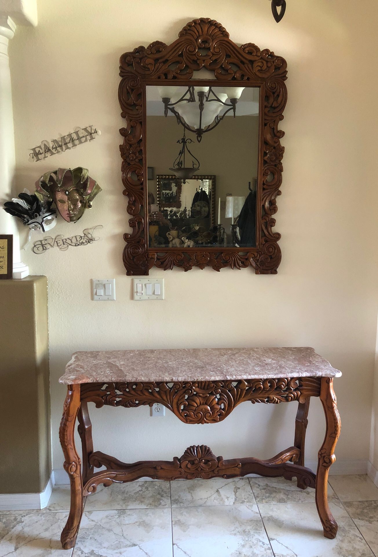 Entryway table and Matching Mirror