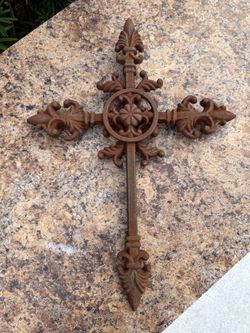 Large Cast Iron Decorative Wall Cross