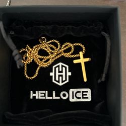Gold Plated Cross Necklace & White Gold Plated