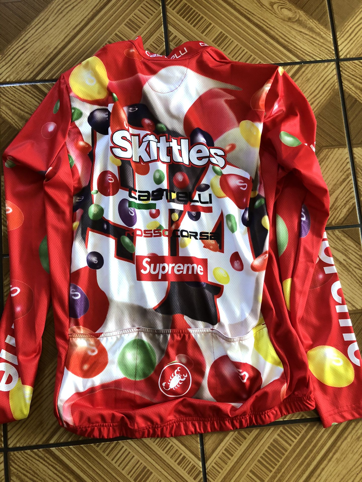 Supreme Skittles Castelli Long Sleeve Cycling Jersey Mens Style 