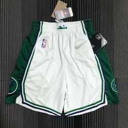 Dallas Mavericks White/Green NBA 75th Anniversary Short