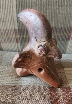 AZTEC / MAYA CLAY WHISTLE/FLUTE OCARINA
