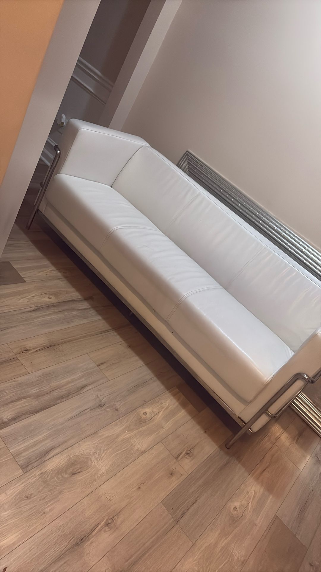 White Bonded Leather Sofa