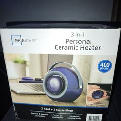 Heater - Main Stays Personal Ceramic Heater with hand warmer