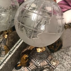 1930 Hand Blown Crystal Lead Glass Globe. Truely A Master Peice And It’s Heavey As Well