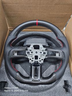 BRAND NEW 2018-2023 FORD MUSTANG ECO BOOST/ GT/ SHELBY GT350/ GT350R Real Carbon Fiber Steering Wheel