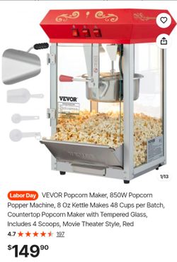 VEVOR 8 Oz Countertop Popcorn Maker Machine