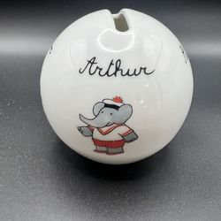 Haviland Limoges Hand Painted Babar Ceramic Coin Bank