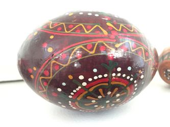 Wooden Easter Egg Handmade Handpainted $5 obo